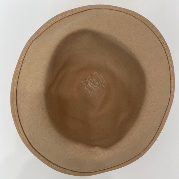 Doeskin Geo W Bollman & Co Felt Wool Hat Made in USA Vintage Beige Feather main image 9